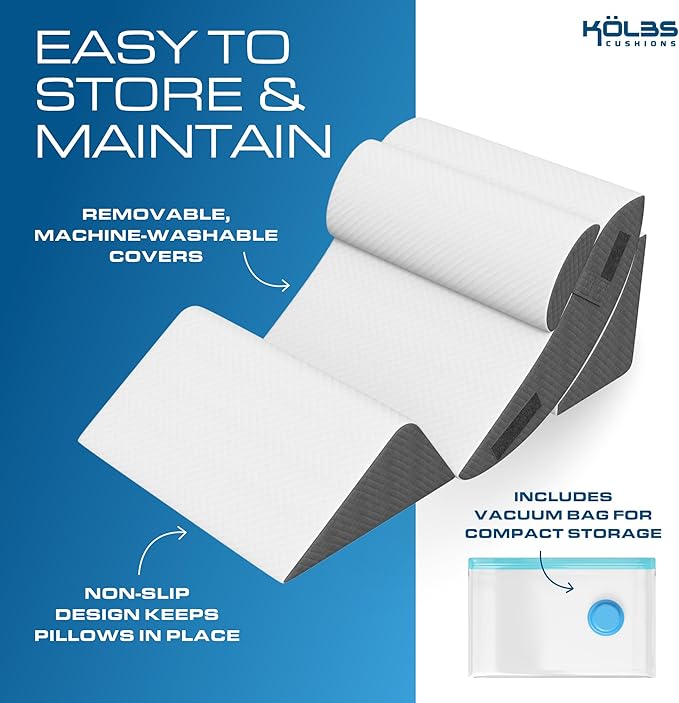 Kolbs 4pcs Orthopedic Bed Wedge Pillow Set - Image 7