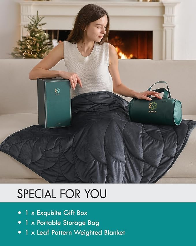 Kaisa Weighted Lap Blanket 7 lbs 41" x 53", Cozy Luxury Crystal Velvet Small - Image 7
