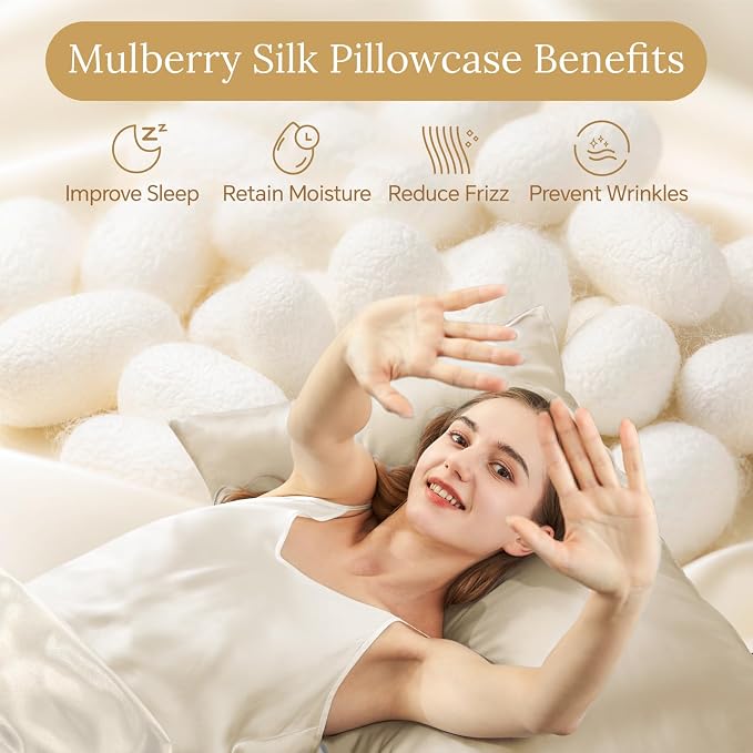 INFIIXSO Silk Pillow Cases 2 Pack Standard Size, Ultra Smooth & Soft Mulberry - Image 2