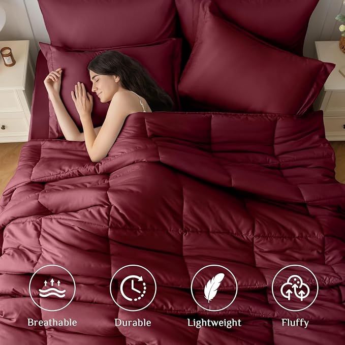JOLLYVOGUE Twin Comforter Set, Ultra-Soft Bed in a Bag Twin Size 5 Pieces - Image 2