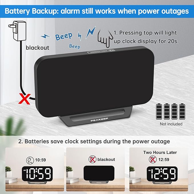 Peakeep Small Digital Alarm Clock - Image 5
