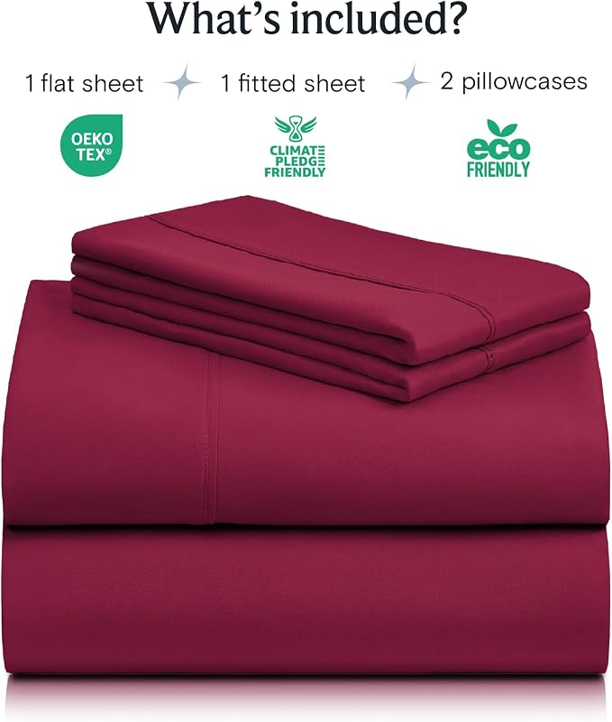 LuxClub 4 PC Full Sheet Set, Breathable Luxury Bed Sheets, Deep Pockets 18" - Image 2