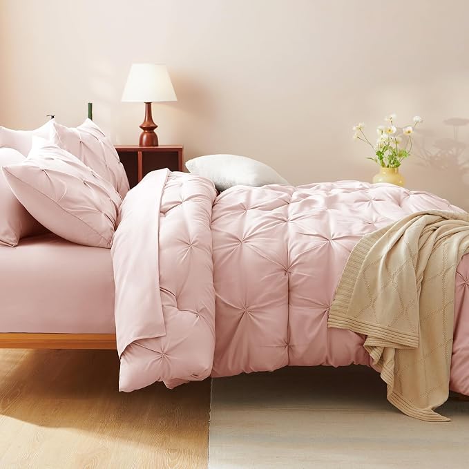 CozyLux Oversized King Comforter Sets Peach Pink, 7 Pieces Oversized King - Image 9