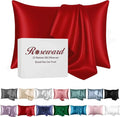 Red Silk Pillow Cases for Hair and Skin Made in USA, 100% Mulberry Silk by ROSEWARD