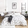 SUSYBAO Polka Dots Duvet Cover Queen 100% Cotton 3 Pieces Set 1 White Geometric by SUSYBAO