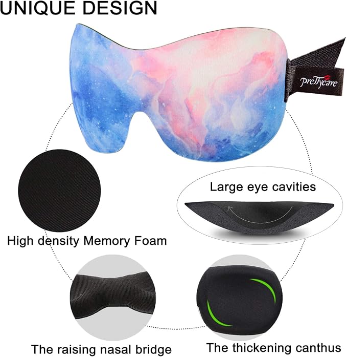 PrettyCare 3D Sleep Mask 2 Pack, Eye Mask - Image 3