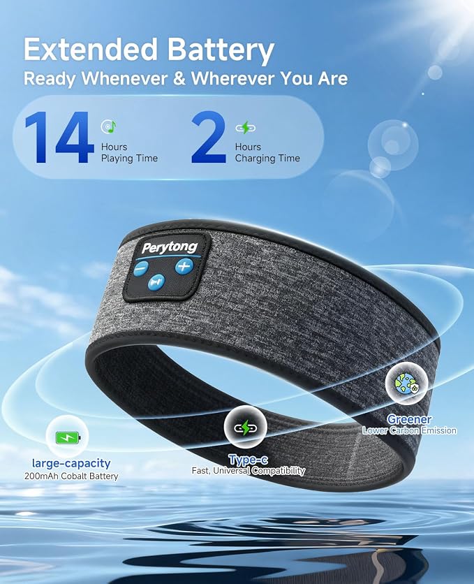 Perytong Sleep Headphones Wireless, Air Travel, Meditation - Image 7