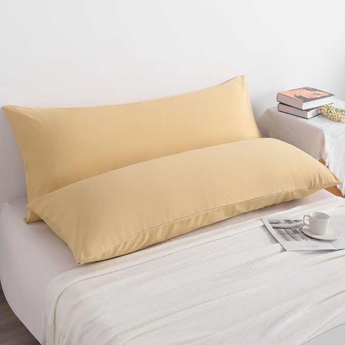 NTBAY 2 Pack Body Pillowcase, 20x54 inches, Light Taupe, Fade Resistant - Image 2