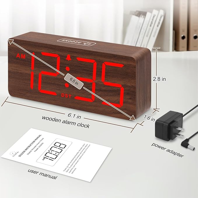 DreamSky Wooden Digital Alarm Clock - Image 6