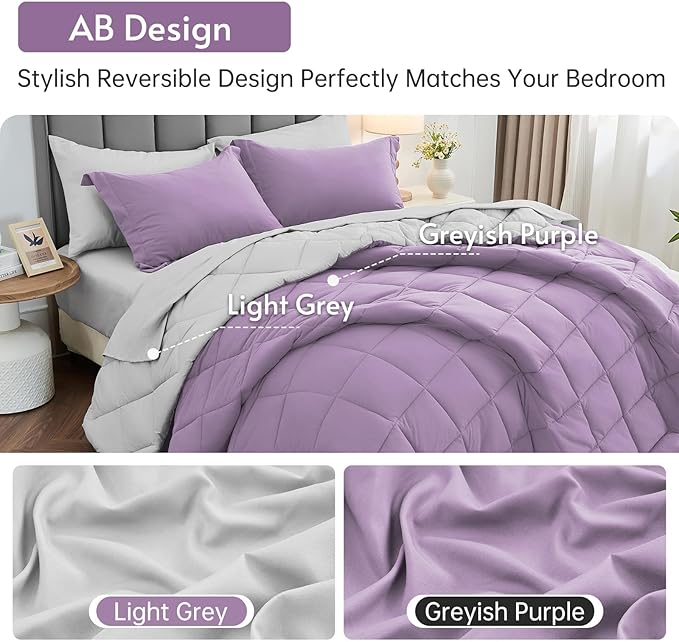 MUXHOMO 7 Pieces Full Comforter Set, Reversible Bed in a Bag Full Size - Image 3