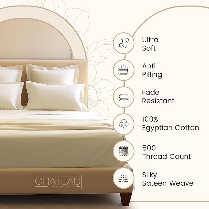 800TC Egyptian Cotton Bedding Sheets & Pillowcases - Image 3