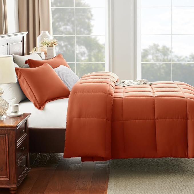 CozyLux Queen Size Comforter Sets Terracotta - Image 8