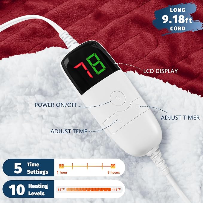 BOMOVA Heated Electric Blanket Full Size - Image 2
