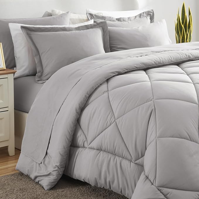 CozyLux King Size Comforter Set French Grey - Image 8
