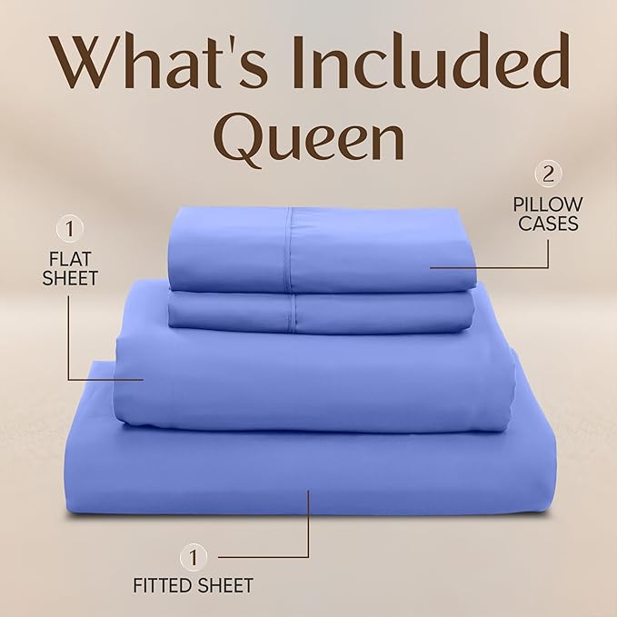 Utopia Bedding Queen Sheet Set – 4 Piece Bed Sheets - Image 3