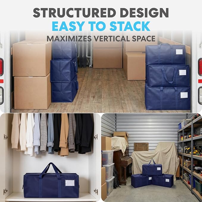 Simpli-Magic Heavy Duty Moving Bags, 12 Pack, Extra Large Reusable Storage & - Image 4