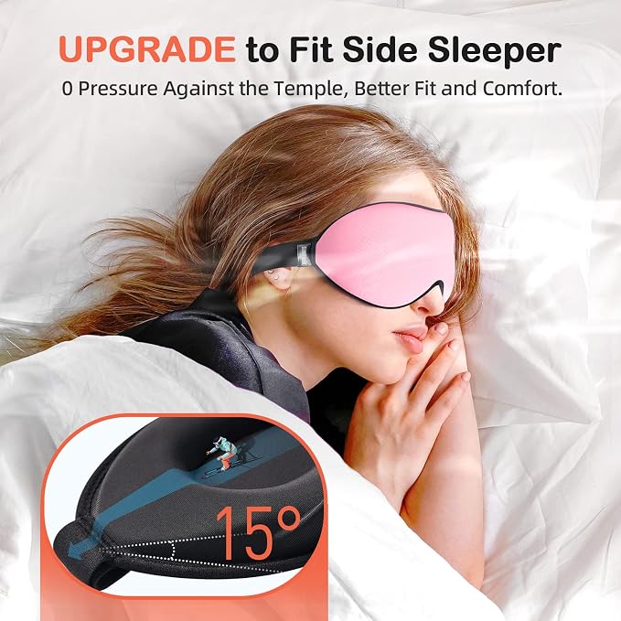 INNELO Sleep Mask for Side Sleeper, Eye Mask Sleeping Women Men, 100% Light - Image 2