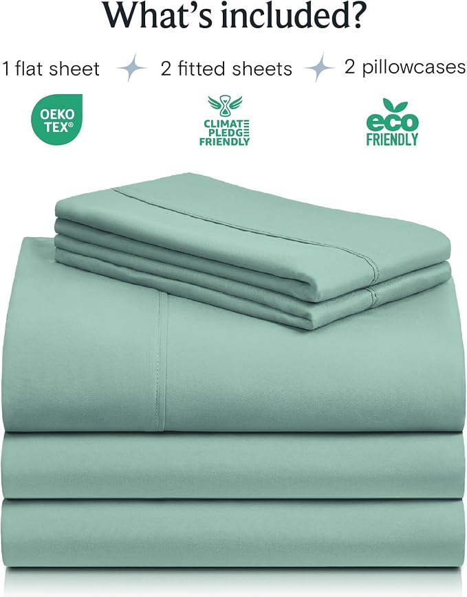 LuxClub 5 PC Split King Sheet Set Bed Sheets Deep Pockets 18" Eco Friendly - Image 2