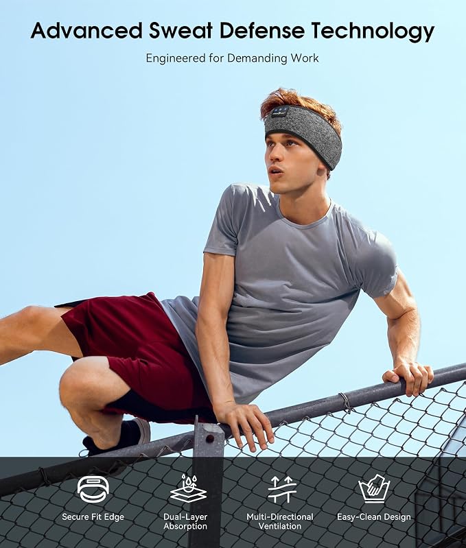 MUSICOZY Sleep Headphones Bluetooth 5.4 Headband, Wireless Earphones Music - Image 3
