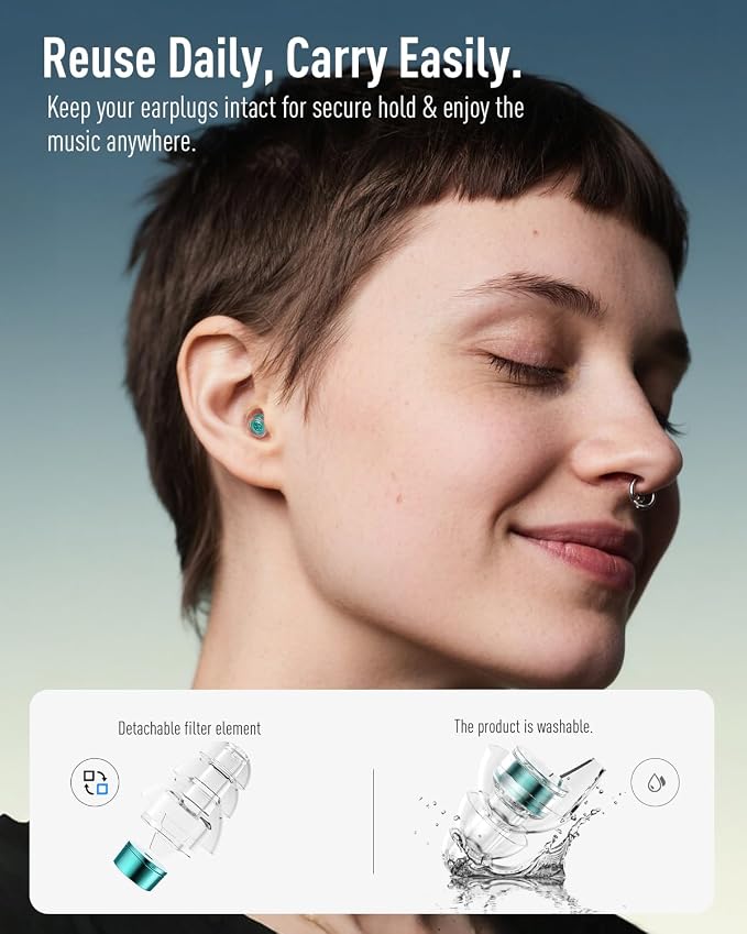 High Fidelity Concert Ear Plugs–23dB Noise Reduction, Reusable Hearing - Image 5