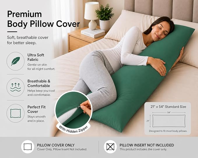 Evolive Ultra Soft Microfiber Body Pillow Cover/Pillowcases 21"x54" - Image 3