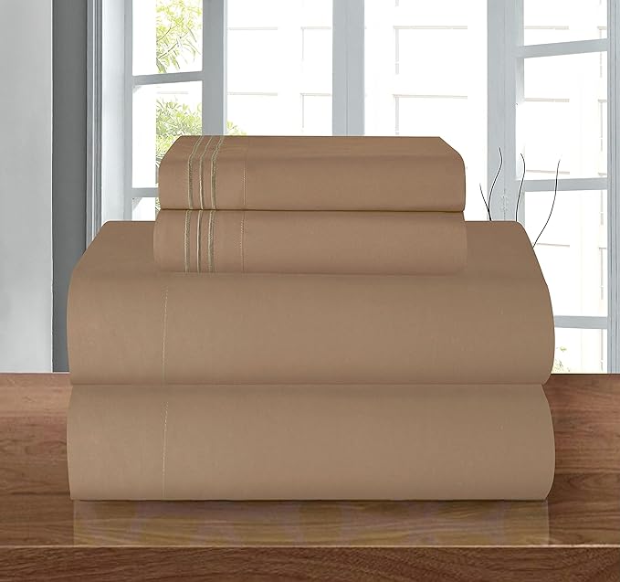 Elegant Comfort Luxury Soft 1500 Premier Hotel Quality 4-Piece Sheet Wrinkle by ELEGANTCOMFORT
