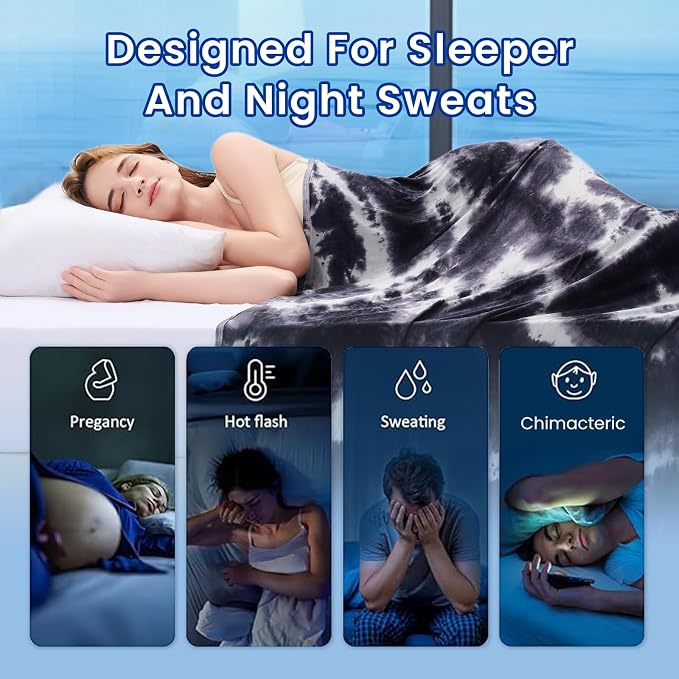 Topcee Cooling Blanket for Night Sweats Decorative Tie Dye，Absorbs Heat to Keep - Image 4