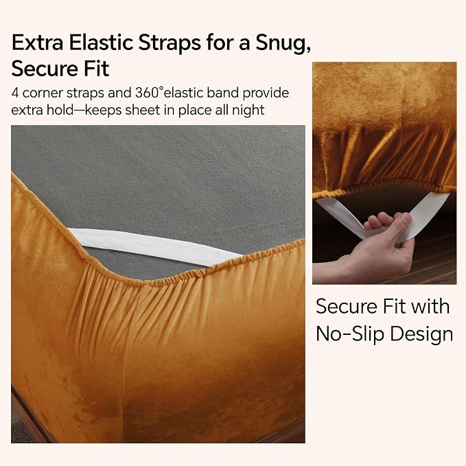 BEDELITE Velvet Fitted Sheet and Pillowcases Set, Luxury Soft Fuzzy Bottom Sheet - Image 4