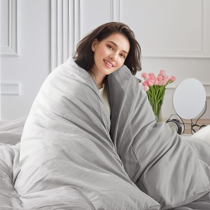 NEXHOME PRO Duvet Cover Set Kids Twin Size Linen Feel Textured Organic Natural - Image 7