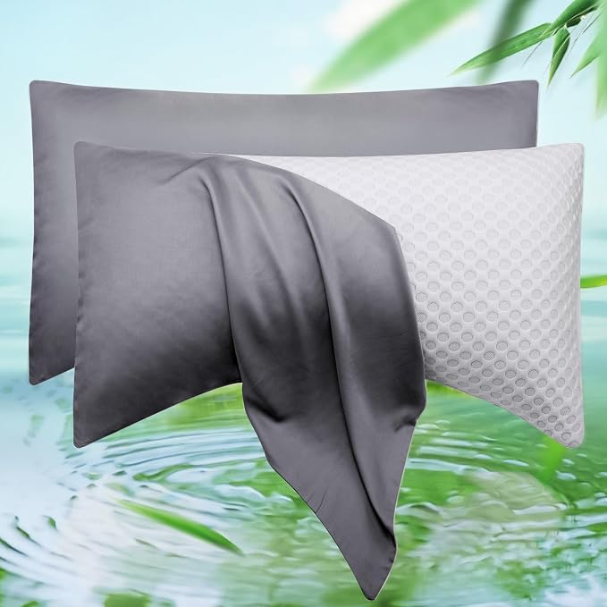 Cooling Side Sleeper Pillow Cases Queen Size Set of 2 by ELIBABA