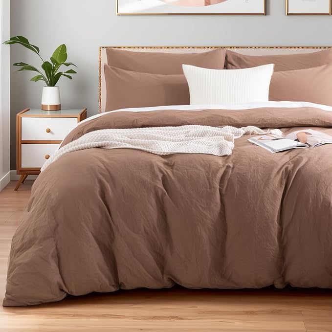 NEXHOME PRO Duvet Cover Set Kids Twin Size Linen Look Organic Natural 100% by NEXHOMEPRO