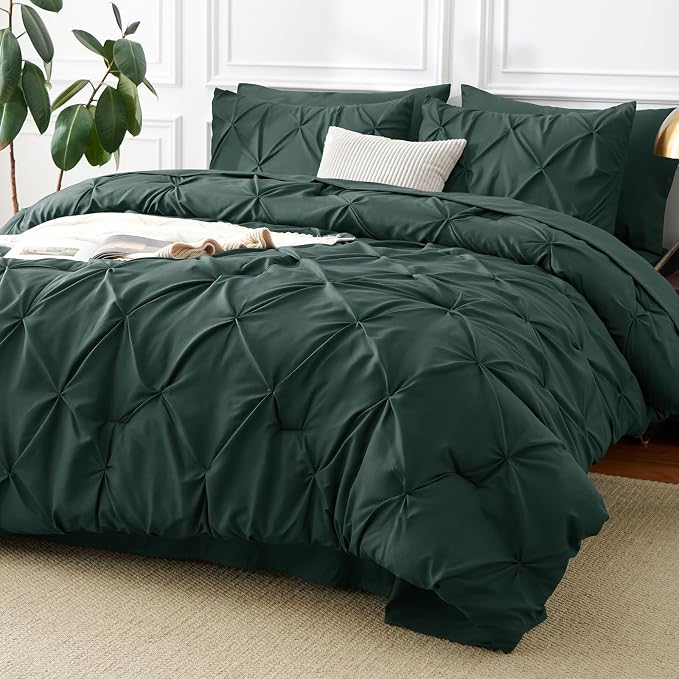 CozyLux Full Size Comforter Sets Forest Green, 7 Pieces Bed in A Bag Green by CozyLux