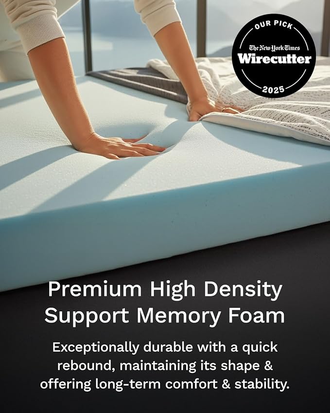 ViscoSoft 3 Inch Memory Foam Mattress Topper Queen - Image 2