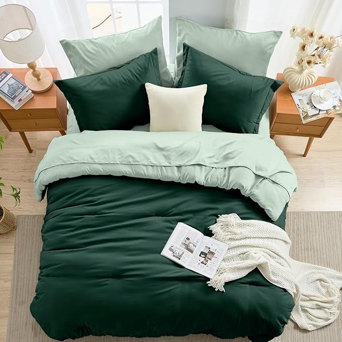 MUXHOMO 7 Pieces King Comforter Set, Soft Bed in a Bag King Size, All Season - Image 8