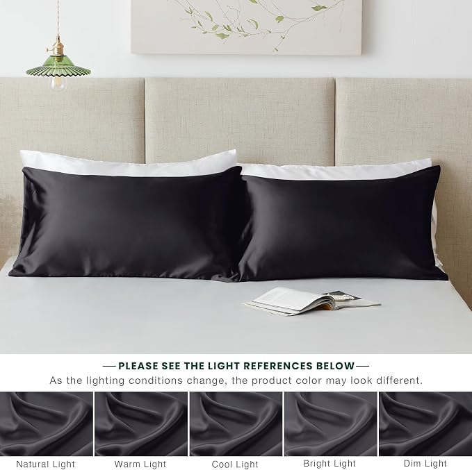 Love's cabin Satin Pillowcase Set of 2 Queen Size 20x30, Cooling Pillow Covers - Image 6