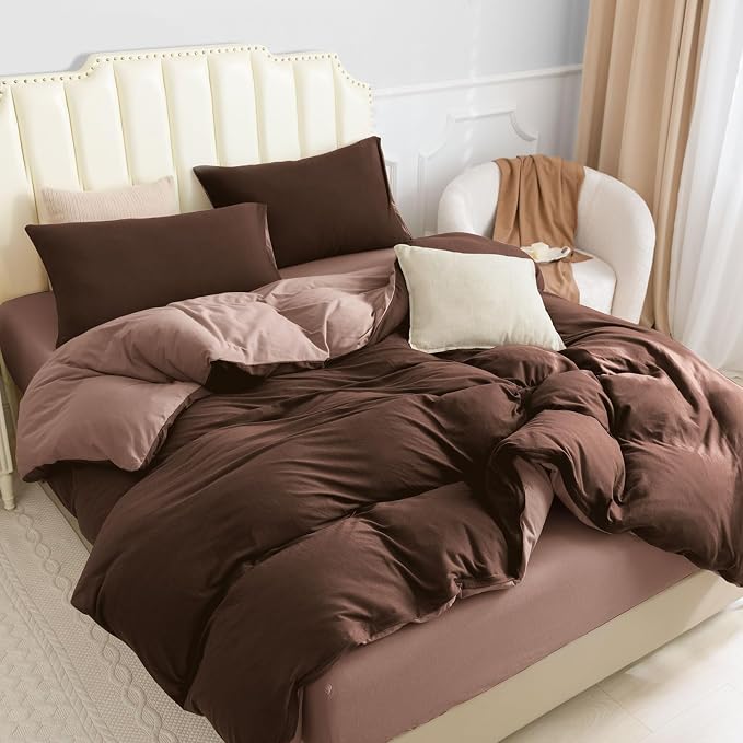 PURE ERA Jersey Knit Duvet Cover Set 100% T-Shirt Cotton Super Soft Comfy 3pc - Image 2