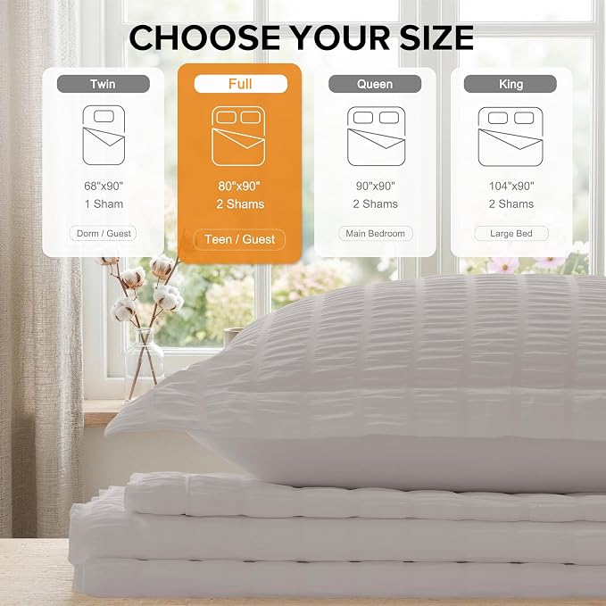 Cozyide Light Grey Duvet Cover Full Size, 3 Pieces Bedding Duvet Covers - Image 3