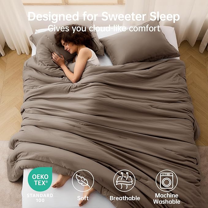MUXHOMO King Size Comforter Set, All Season Ultra Soft Down Alternative Bedding - Image 2