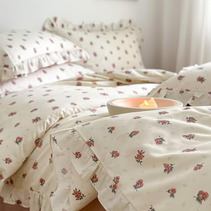 MKXI Twin Size Floral Duvet Cover Set - Image 5