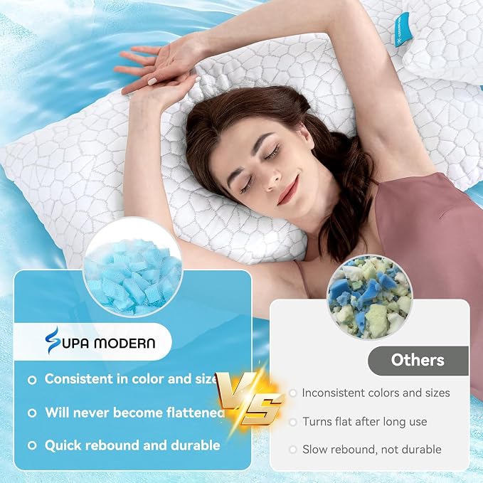 Cooling Pillow King Size Set of 2, Adjustable Bed Pillows - Image 9