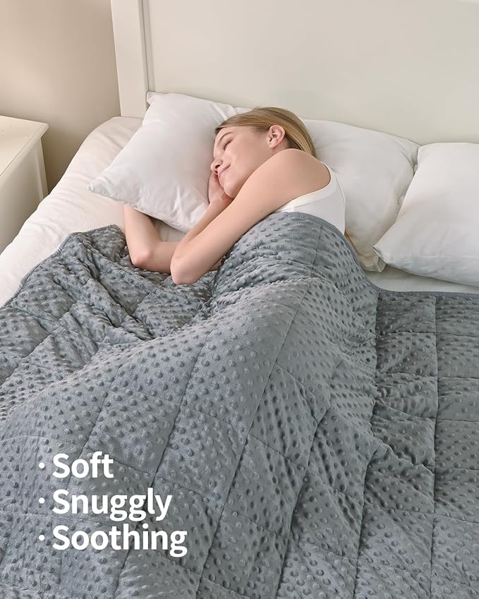 Mr. Sandman Weighted Blanket for Adults, Minky Dots Heavy Blanket for Woman - Image 2