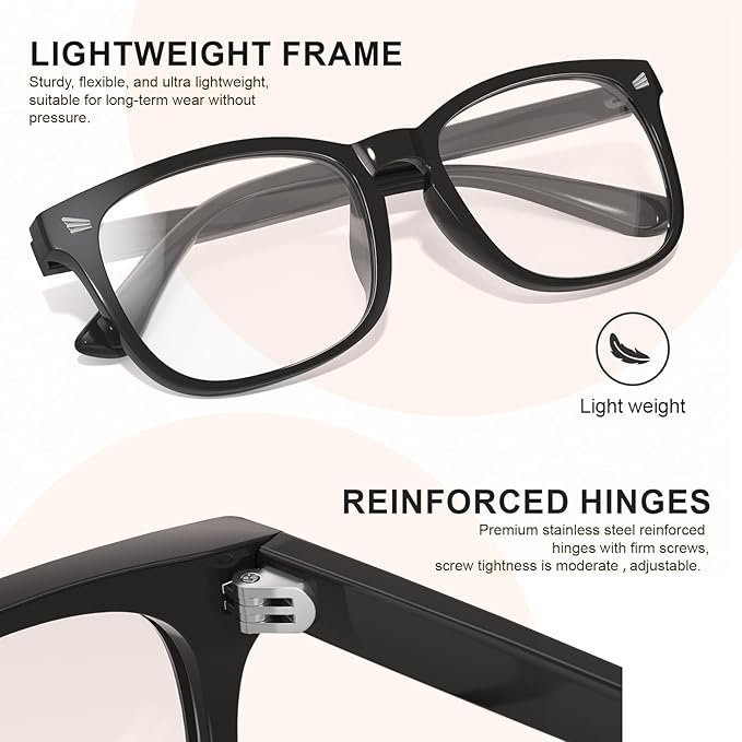 hunsquer Blue Light Glasses for Woman/Men Computer Blue Light Glasses - Image 4