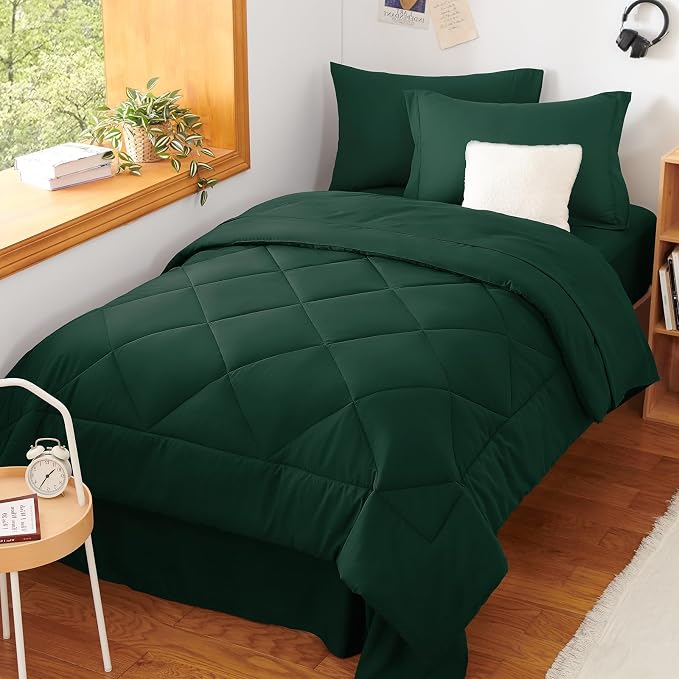 CozyLux Twin XL Comforter Set Emerald Green - Image 7