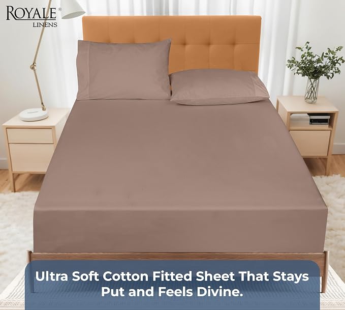 Royale Linens 100% Organic Cotton Fitted Sheet - Image 5