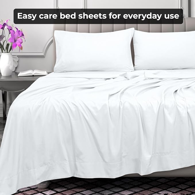 Royale Linens 6 Pack Bulk Flat Sheet Set - Image 7