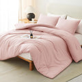 CozyLux King Size Comforter Set Blush Pink, 3 Pieces Solid Comforters King Size by CozyLux