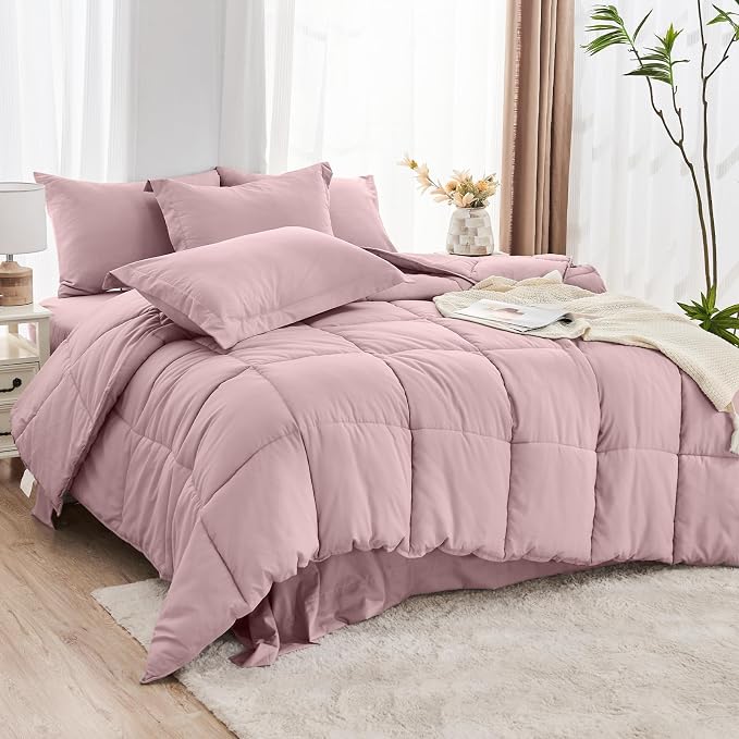 JOLLYVOGUE Twin Comforter Set, Ultra-Soft Bed in a Bag Twin Size 5 Pieces - Image 8