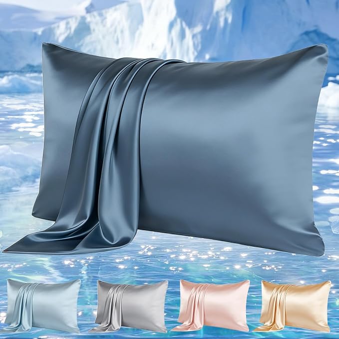Cooling Pillowcases Set of 2 for Hot Sleeper, Night Sweats Beauty Sleep Reduces by Bcareself