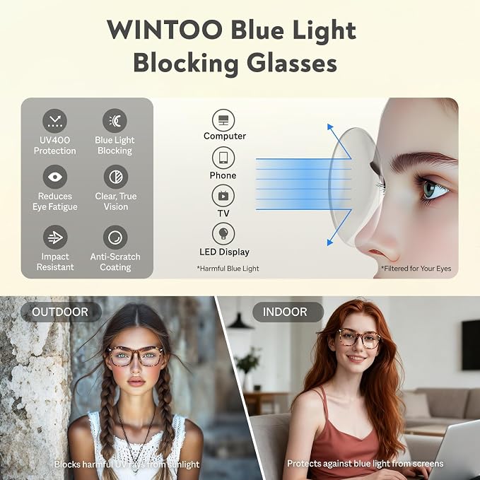 Blue Light Glasses for Woman Men | 99% Blue Light Blocking Glasses for Computer - Image 4