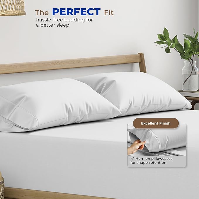 Thread Spread 100% Egyptian Cotton Pillow Cases Queen Size Set of 2 - Image 4